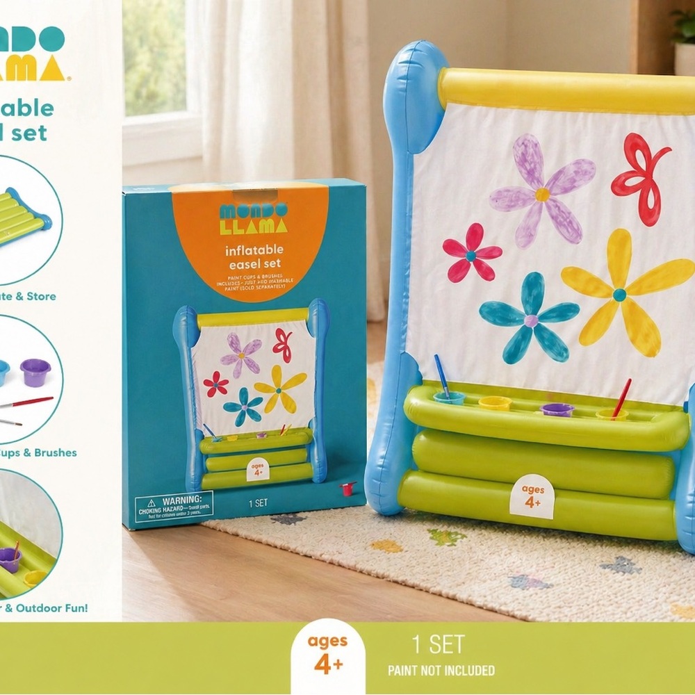 Kids Inflatable Easel - Green & Blue